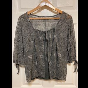 Silver flower cardigan with cami